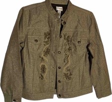 Womens Limited Edition Chicos lLustrous Gold Gleam Jacket SZ 1 New