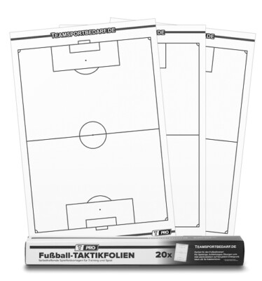 T-PRO Taktikfolie 550 x 830 mm selbsthaftend Fußball Planer Folie 20 Blatt NEU