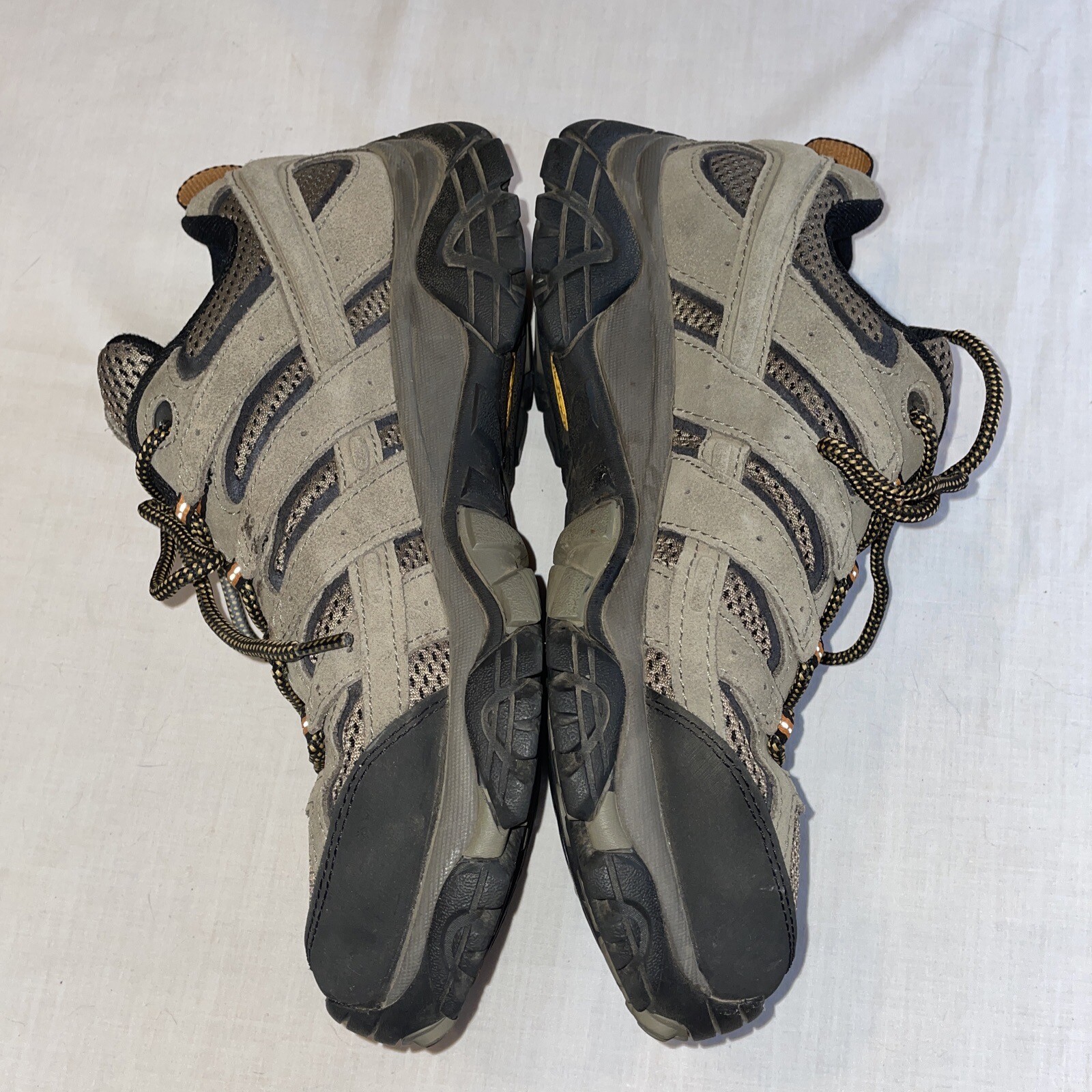 Merrell Hiking Shoes Men’s Size 8.5 Medium Gray Leather Fabric Lace Up