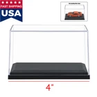 4" Length Clear UV Acrylic Plastic Display Box Case Dustproof Protection Toy