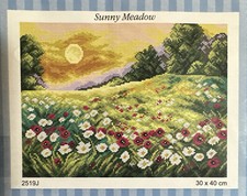 Printed needlepoint tapestry canvas only 30x40 Cm Sunny Meadows 2519