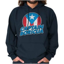 Puerto Rico Flag Captain Boricua American Hoodie Hooded Sweatshirt Men Women