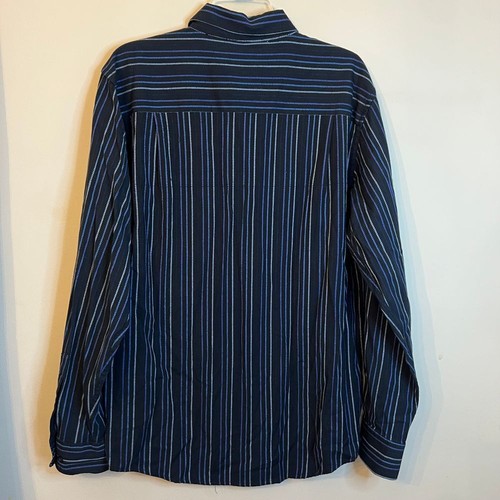Michael Brandon Men's Lg 16.5 in neck Button down Oxford shirt. Black pin stripe - Picture 3 of 4