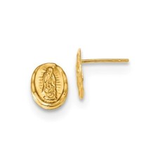 14k Polished Our Lady of Guadalupe Post Earrings