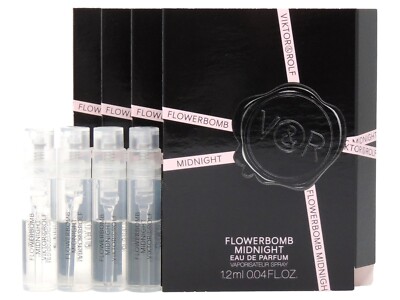 V&R VIKTOR & ROLF FLOWERBOMB MIDNIGHT EDP 1.2ml .04oz x 4 PERFUME SPRAY ...