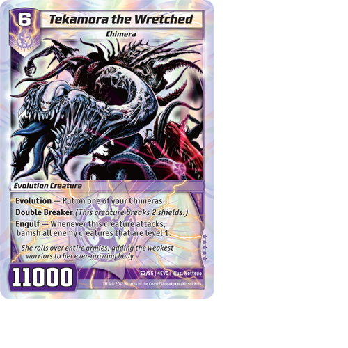 Kaijudo X1 TEKAMORA THE WRETCHED Super Rare S3/S5 4EVO Foil EVO