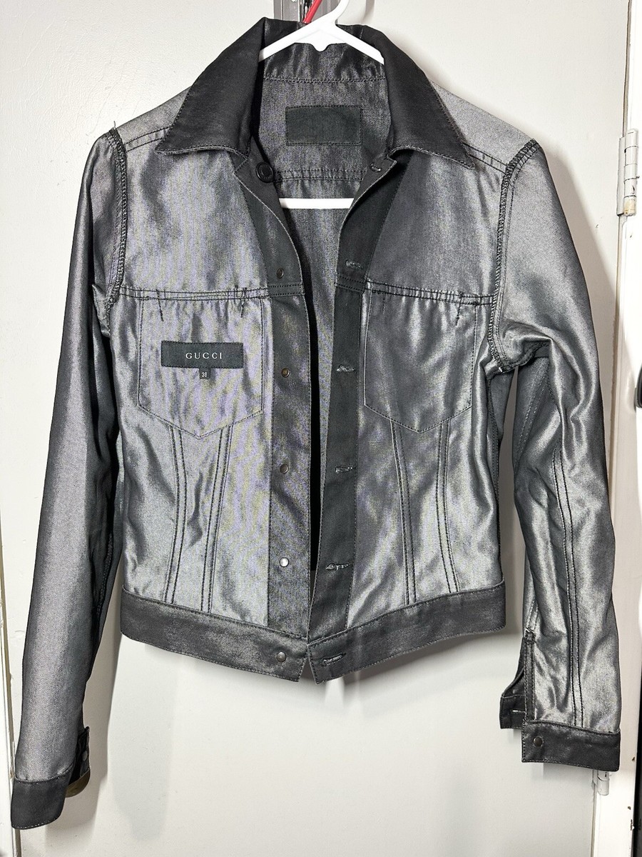 Gucci by Tom Ford Black Metallic Denim Jacket EU38-US XSmall | eBay