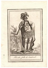 1796 Grasset Sauveur engraving ~ Rio Sandwich Isles HAWAII Hawaiian KING Alii