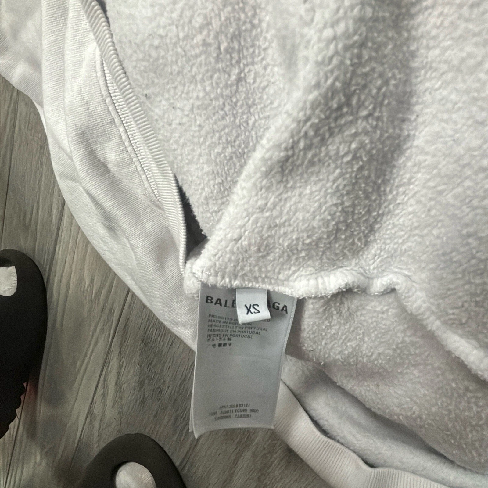 XS Felpa con cappuccio Balenciaga Bandiera Parigi in cotone uomo bianca