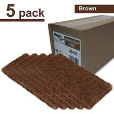  5 Pack 3M Doodleb Niagara 8541N Brown Scrub  Strip Utility Pads 4 5/8" x 10"