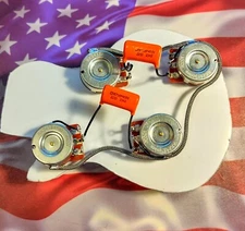 Prewired short shaft Potentiometers 500k 3/8" kit Gavitt Wire Caps high quality