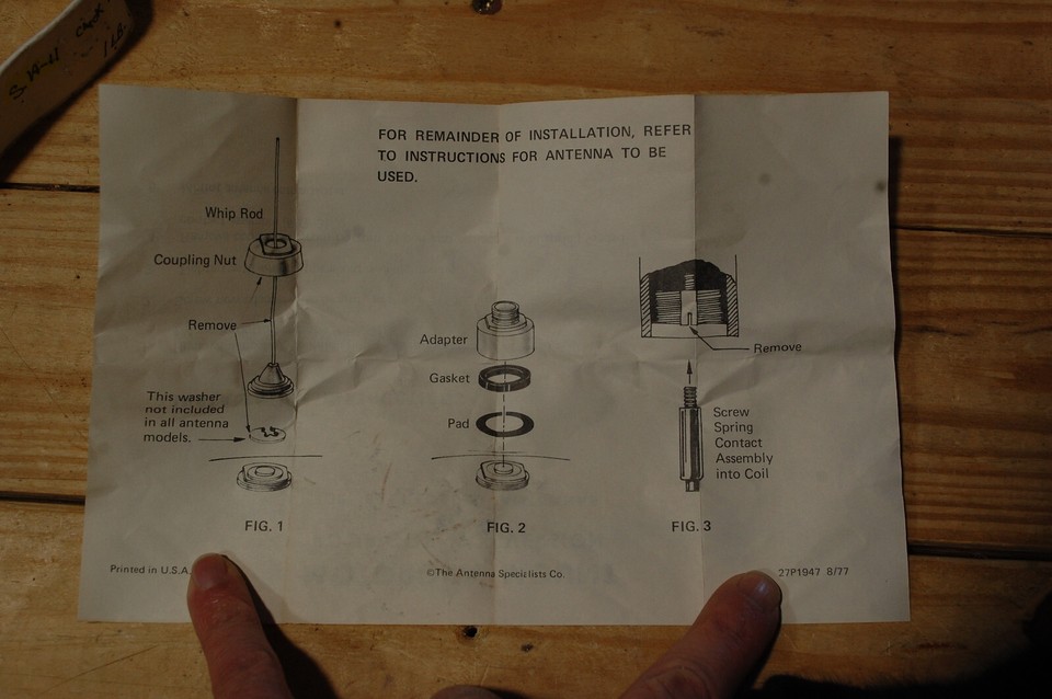 Vintage NOS Antenna Specialists Co. Mobile MOUNT Conversion K27