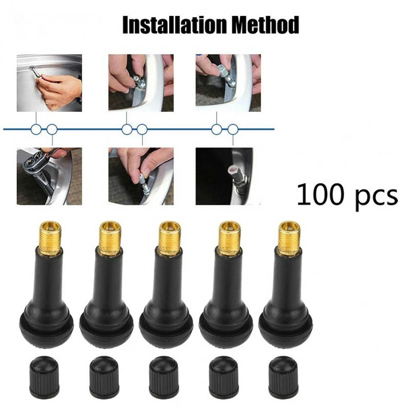 Автомобильный бескамерный вакуумный защелкивающийся шток клапана шины TR412/TR413/TR414 с пылезащитной крышкой - Изображение 2 из 4