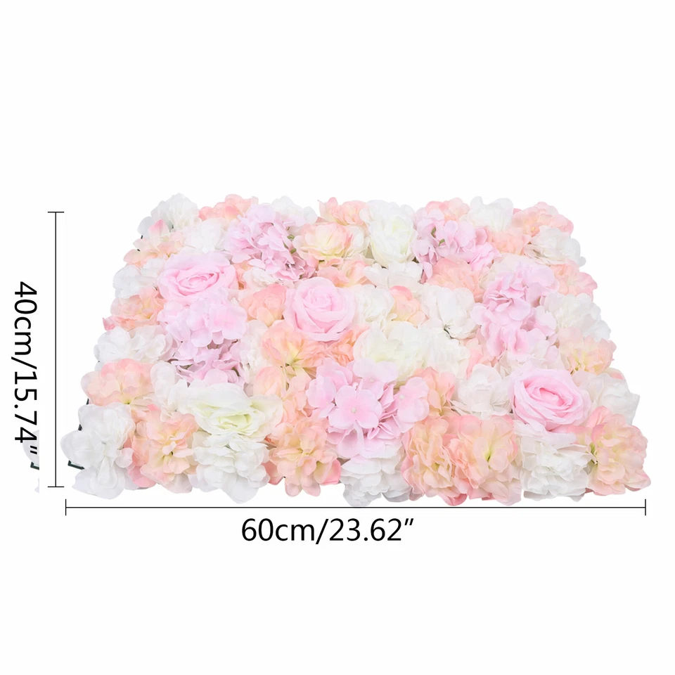 10Pcs Flower Panel Artificial Flower Wall Panel White Flower Backdrop Wall Decor - Image 2 of 4