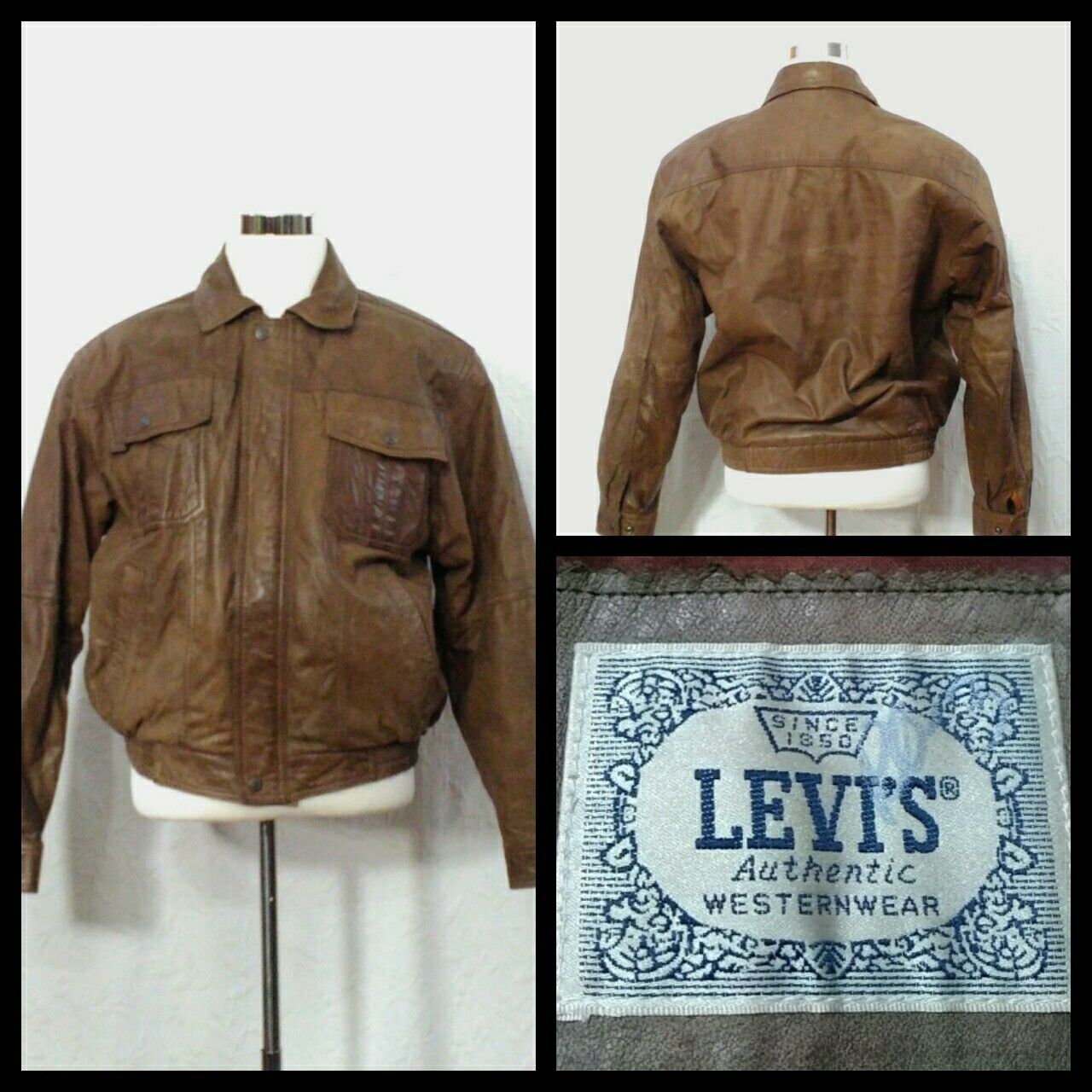 FS: LVC Levi's Vintage 1930's Beat Brown Leather Jacket