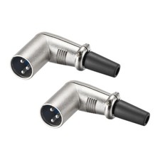 10pcs 3-Pin XLR Male Right Angle Connector Adapter,Microphone Mic Plug
