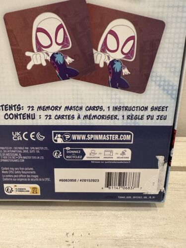 DISNEY JUNIOR SPIDEY AND HIS AMAZING FRIENDS MEMORY MATCH GAME SEALED - Picture 4 of 6