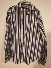 Polo Ralph Lauren Custom-Fit Striped Long Sleeve sz LARGE sz 16 mint condition