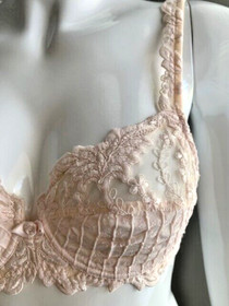 Lise Charmel embroidered mesh demi bra 32B light pink