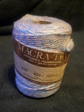 MACRA Tex Macrame Yarn 450 FT 150 yards 3-4mm pink blue and white NEW VTG