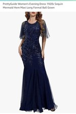 Pretty guide Ladies Evening Gown -Navy Sequins Size M