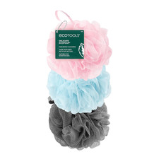 Ecopouf 3 Pack Bath Sponge Set, Soft Recycled Netting Shower Poufs for Gentle...
