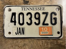 Authentic TN Motorcycle License Plate 4039ZG Vintage Biker Garage Shop Man Cave