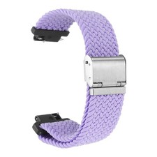 16mm Nylon Braided Watch Bands with Stainless Steel Buckle, Dark Purple