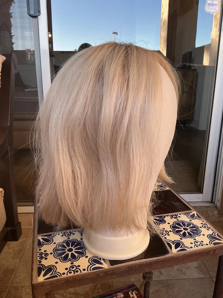 Hermoso topper de pelo largo bob rubio ceniza 100% cabello humano Foto 3 de 4
