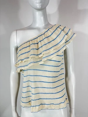 Chemisier femme SEZANE taille 36 épaules dénudées bordure élastique rayures d... - Photo 1/4