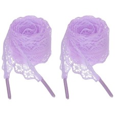 2Pairs Flat Laces Shoelaces, 2.2CM Wide 100CM Length Lacy Shoe Laces, Purple