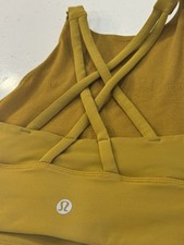 Excellent- Lululemon sports Bra Mustard Yellow Size 8