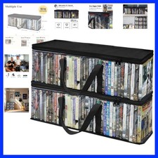 DVD Storage Bags, 2 Pack Holds 80 DVDs 40 Each, Water Resistant Clear PVC Cas...