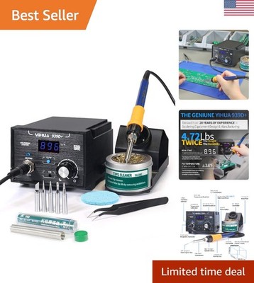 Advanced 939D+ Digital Soldering Station, 392°F to 896°F Precision Heat Control