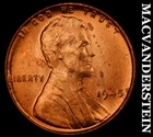 1945 Lincoln Wheat Cent - Red Choice Gem Brilliant Unc  No Reserve  #J9465