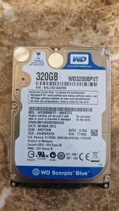 Western Digital Blue 320GB Interne Festplatte 5400rpm SATA 2.5 Zoll WD3200BPVT