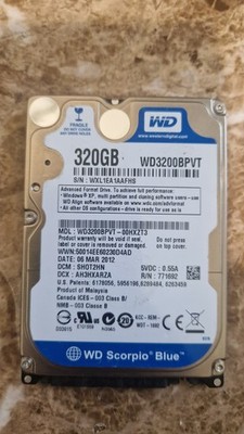Western Digital Blue 320GB Interne Festplatte 5400rpm SATA 2.5 Zoll WD3200BPVT