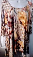 KAREN KANE L/S Shades Of Brown Tunic Women's Size 1X