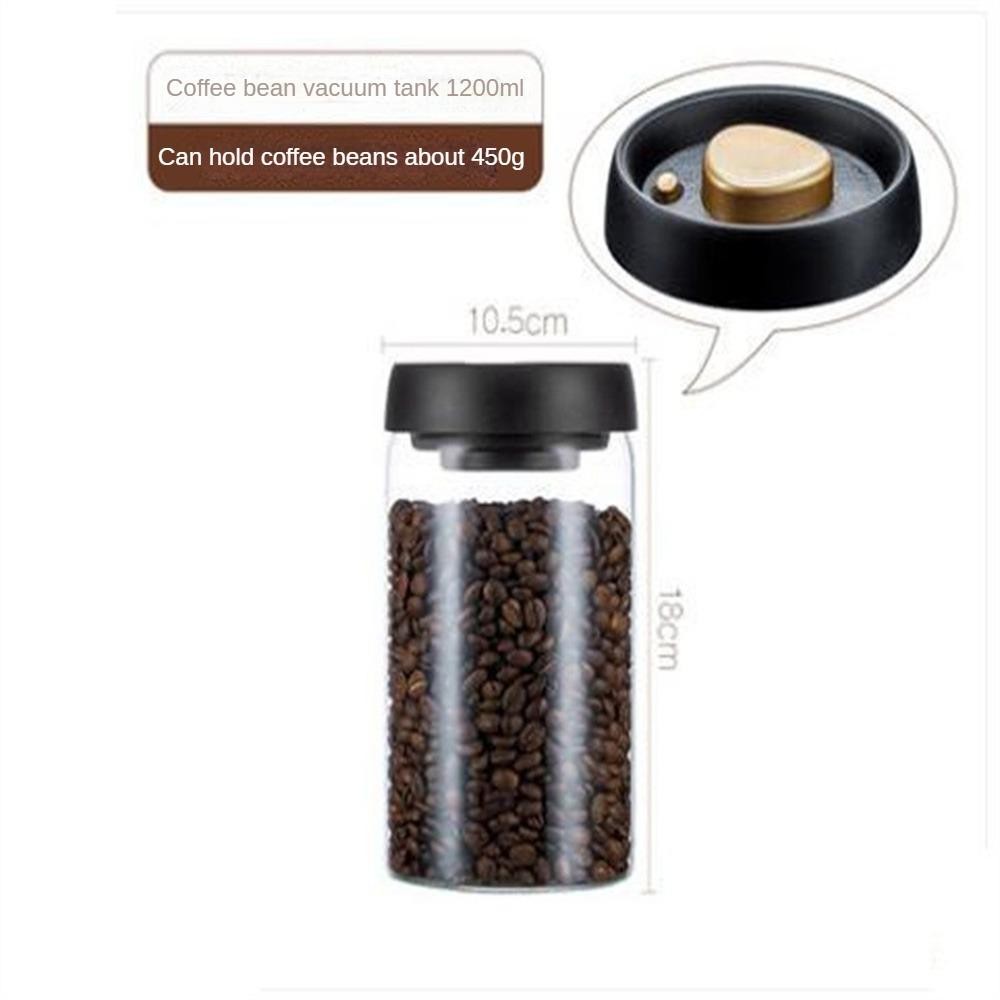 Glass Coffee Bean Vacuum Storage Jar Airtight