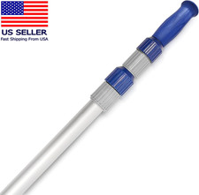 15 FT Telescopic Pool Pole - Adjustable 3 Piece Aluminum Pool Skimmer Pole for P