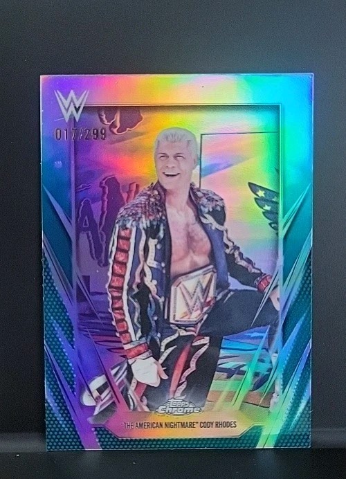 2026 Topps Chrome WWE “The American Nightmare” Cody Rhodes #21 Teal /299