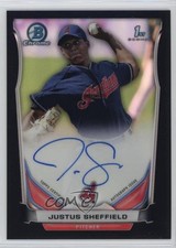 2014 Bowman Draft Chrome Pick Black Refractor 28/35 Justus Sheffield Auto 0f5t