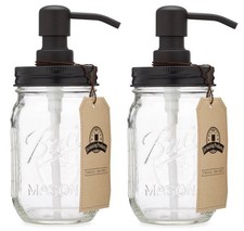 Mason Jar Soap Dispenser - Black - with 16 Ounce Ball Mason Jar - Made from R...