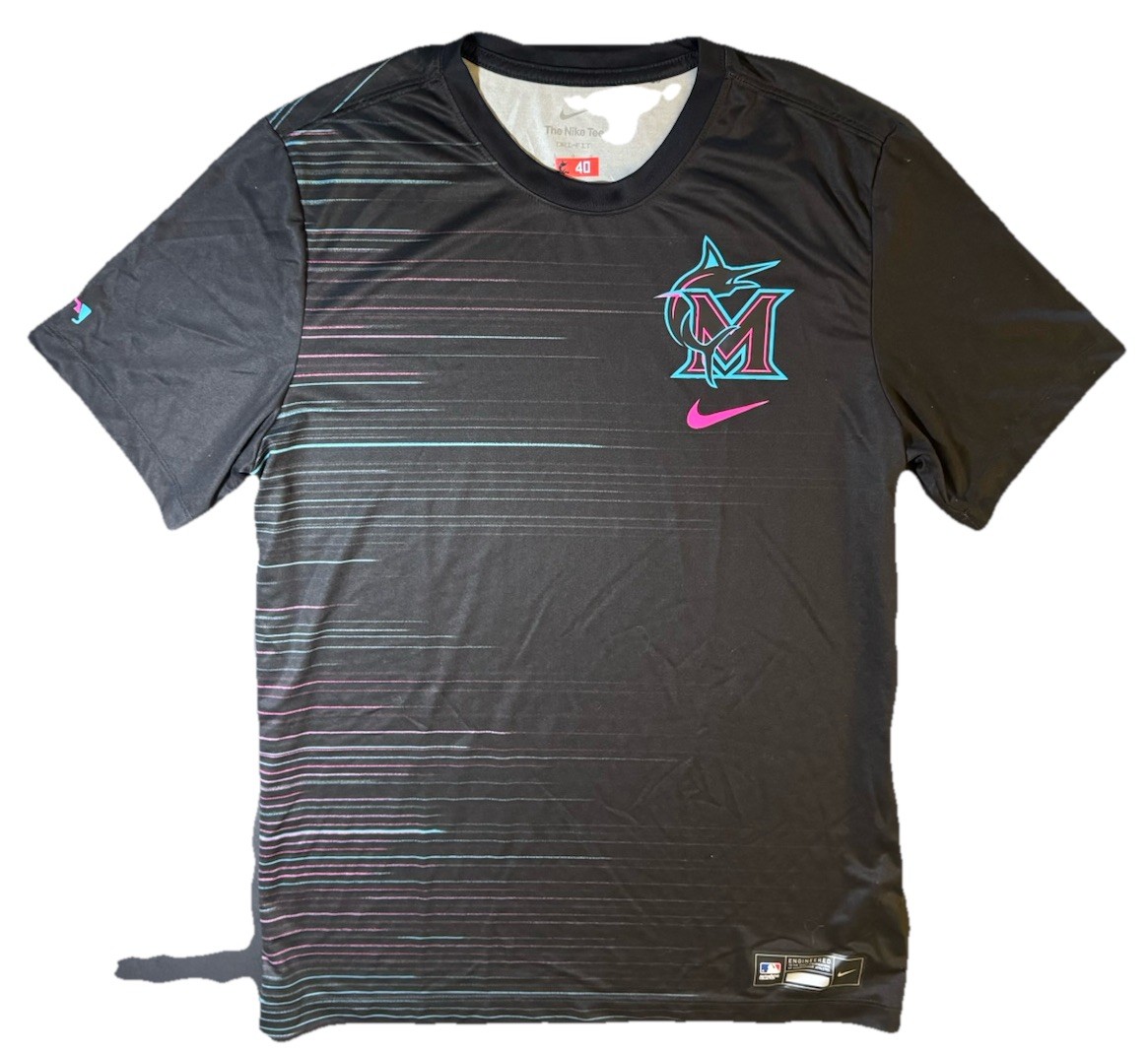 Miami Marlins 2025 Seth Martinez #40 Team Iss City Connect  SS Retrowave Top Lg