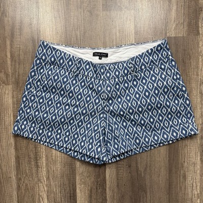 Dear John Womens Blue Ikat Print Stretch Shorts Size 31 Cuffed Chino