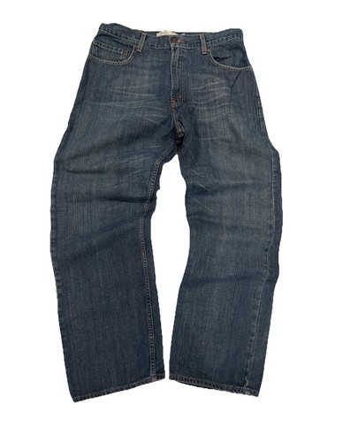 Levis 569 Jeans Mens 34x32 (34x31) Blue stretch Denim Loose Straight Dark Wash