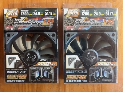 2 - KazeFlex 120 PWM 300-1200rpm Regular Speed New in Package. Computer Case Fan