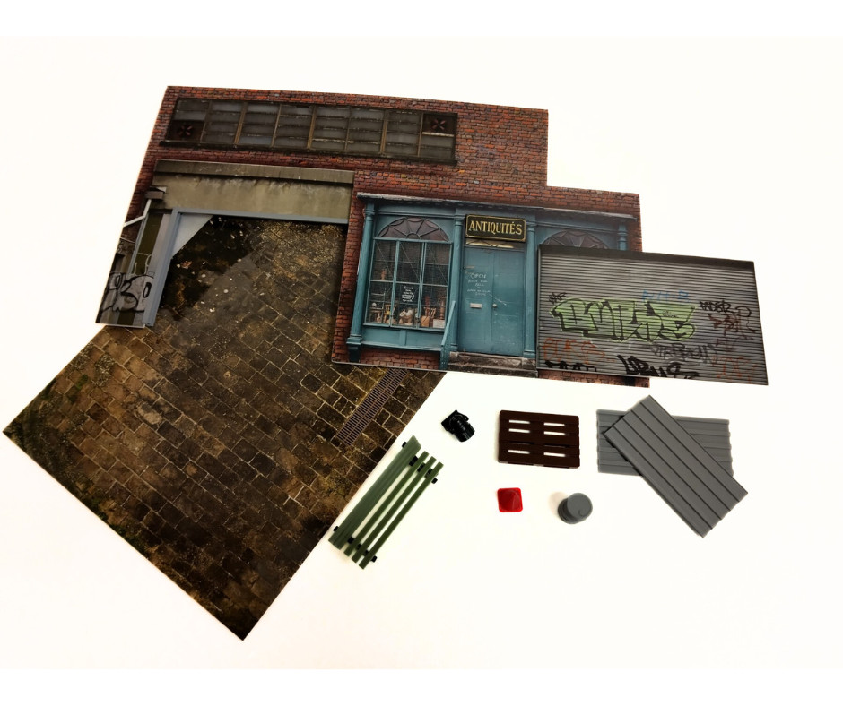 Antique Store & Garage 1:18 Scale Diorama Kit Model Car Display Scene 1/18