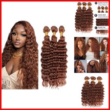 Bafamiya 30 Light Brown Bundles Human Hair 18 20 22 Deep Wave Human Hair