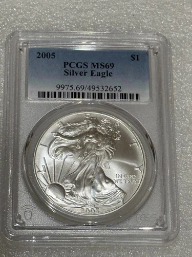 2005 Silver Eagle PCGS MS69 ~~ Blue Label ~~ Pristine ~~ (652)